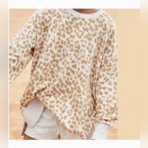 Aerie Oversized Desert Leopard Print Sweatshirt XS